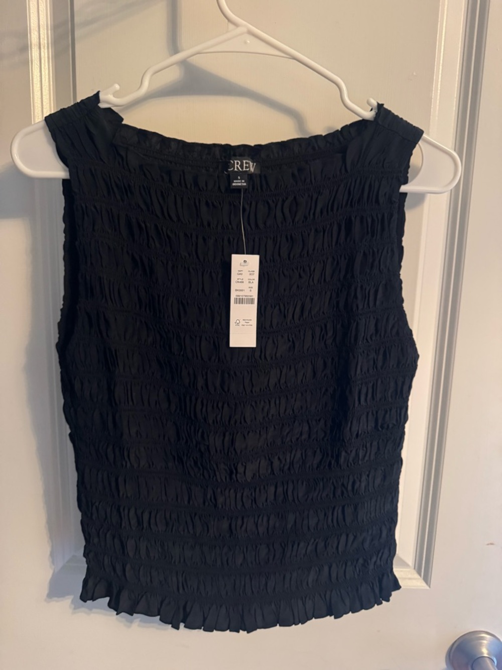 J. Crew Black Smocked Shell Tank never worn ! With tags!! - Picture 6 of 6